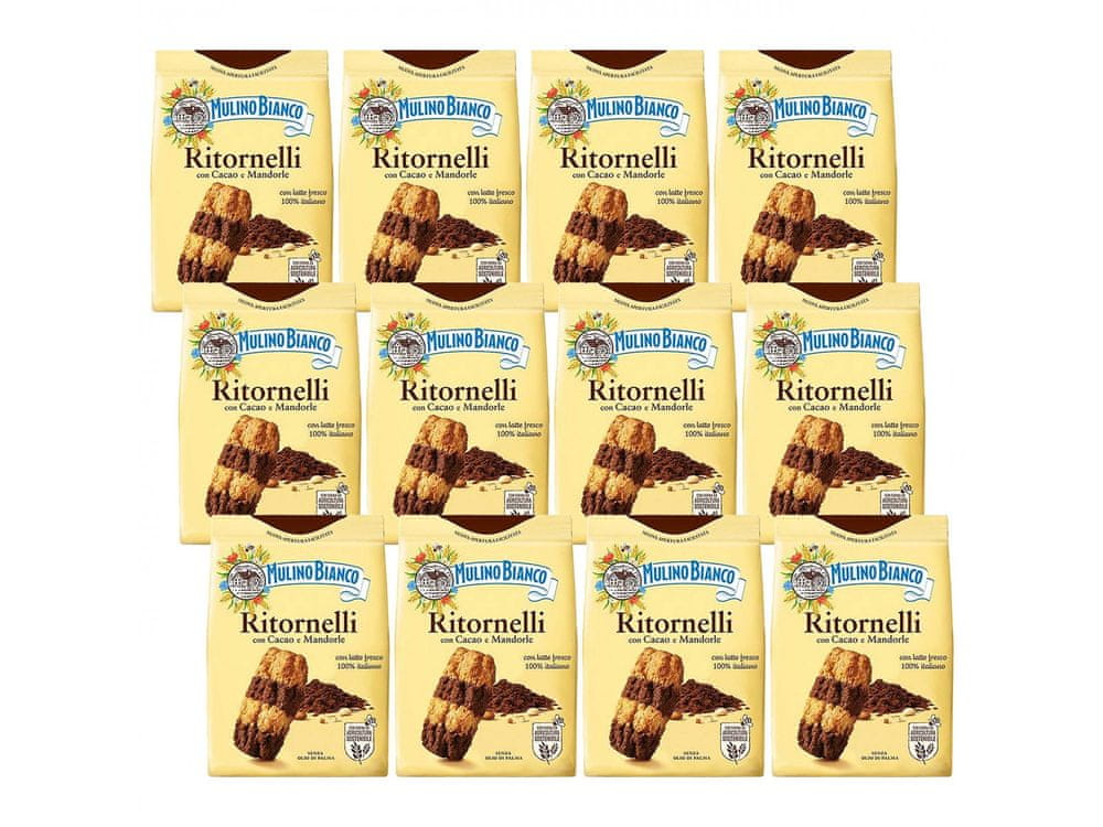 Mulino Bianco MULINO BIANCO Ritornelli - talianske sušienky s kakaom a mandľami 700g, 12